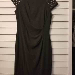 EUC Donna Ricco dark grey with metal beaded shoulders
